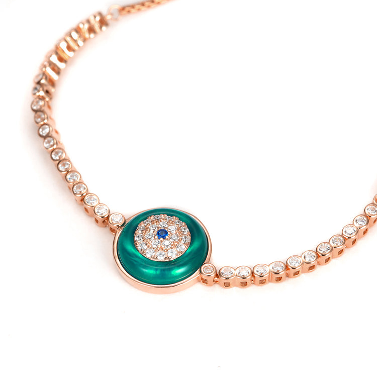 Evil Eye Amulet Pearl Pendant Bracelet | 18ct Gold Plated Vermeil/Rain |  Missoma