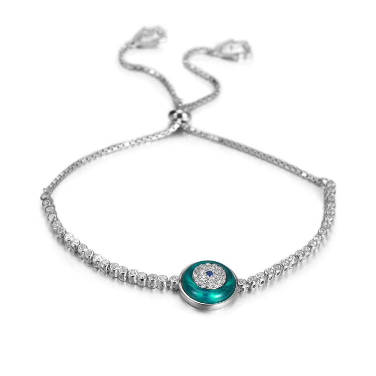 Sterling Silver Evil Eye Charm Bracelet