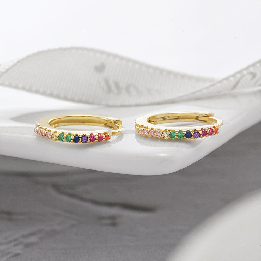 Rainbow Petite Hoop Earrings