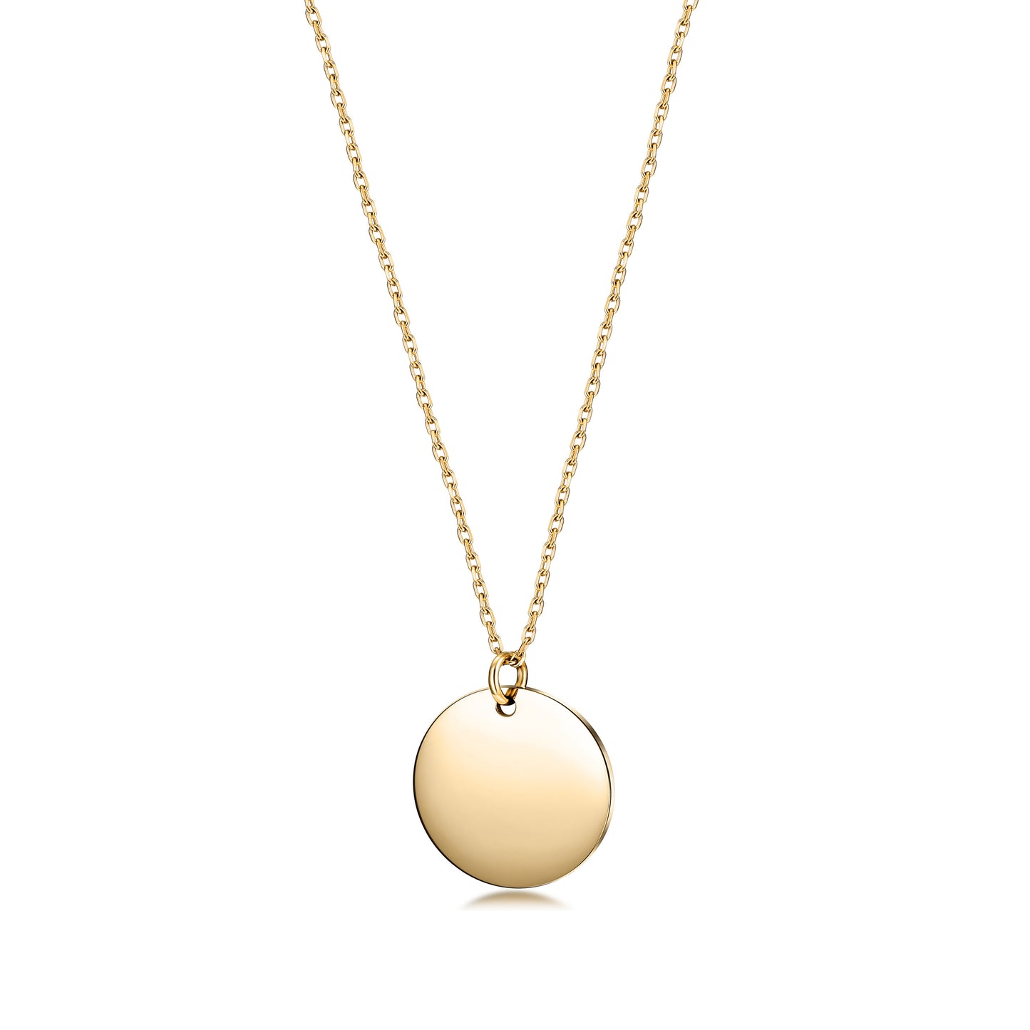 Polished Disc Pendant Necklace