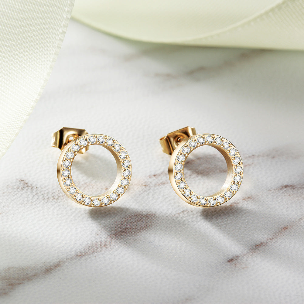 Open Circle CZ Studs