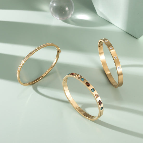 Stacked CZ Bangle Set