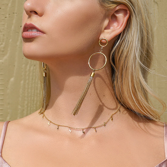 Circle Long Chain Earrings