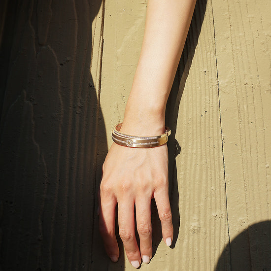 Engravable PAVÉ Hinge Bangle